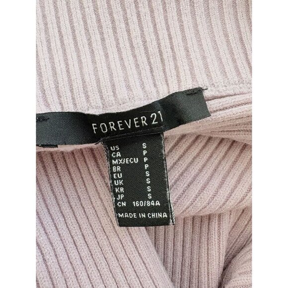 Forever 21 Ribbed Lavender Off-Shoulder Sweater Dress Stretch Knit Size S - Picture 7 of 7